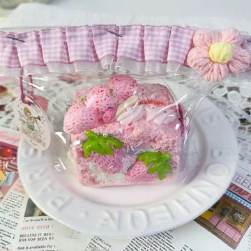 Toast Squishy - Pink Strawberry Triple-Layer Toast